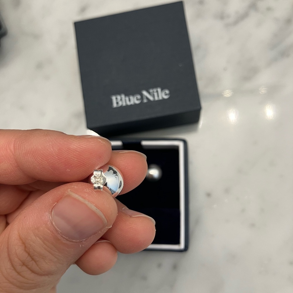 Blue Nile Ball Stud Earrings In Sterling Silver (10mm) - Picture 6 of 8